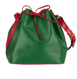 Noe Bucket Bag, Leather, Green/Red, AR0955(1995), 3*